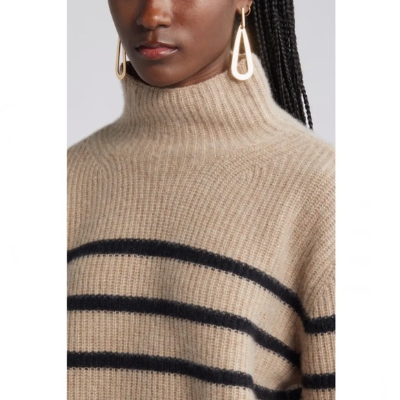 Nordstrom Stripe Cashmere Mock Neck Sweater - Picture 4 of 10